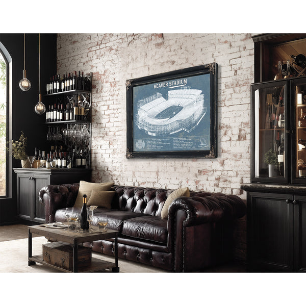 Penn State Nittany Lions - Beaver Stadium Vintage Blueprint Wall Art