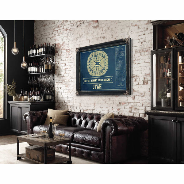 Utah Jazz - Vivint Smart Home Arena Seating Chart Vintage Art Print