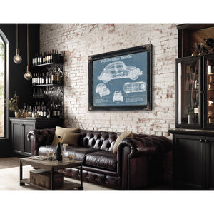 Volkswagen Beetle Blueprint Vintage Auto Print