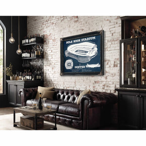 Vintage Denver Broncos Mile High Stadium Football Print