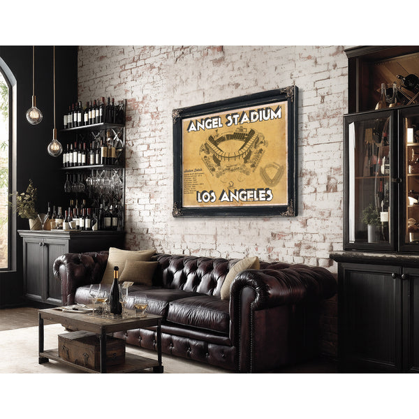 Los Angeles Angels - Angel Stadium Vintage Seating Chart Baseball Print