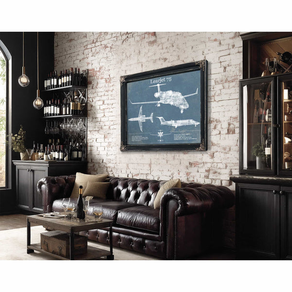 Learjet 75 Vintage Blueprint Airplane Print