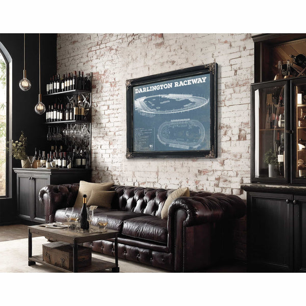 Darlington Raceway Charcoal Blueprint NASCAR Race Track Print