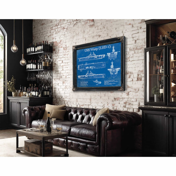 USS Caron (DD-970) Blueprint Original Military Wall Art - Customizable