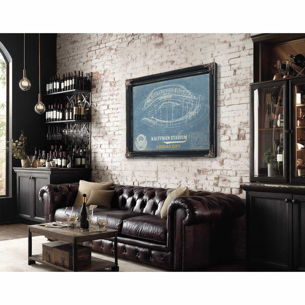 Kansas City Royals Kauffman Stadium Vintage Baseball Print