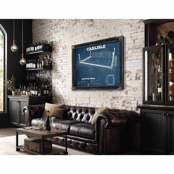 Carlisle United F.C. Brunton Park Blueprint Vintage Soccer Print
