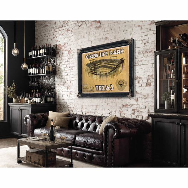 Texas Rangers - Globe Life Park Vintage Stadium Baseball Print