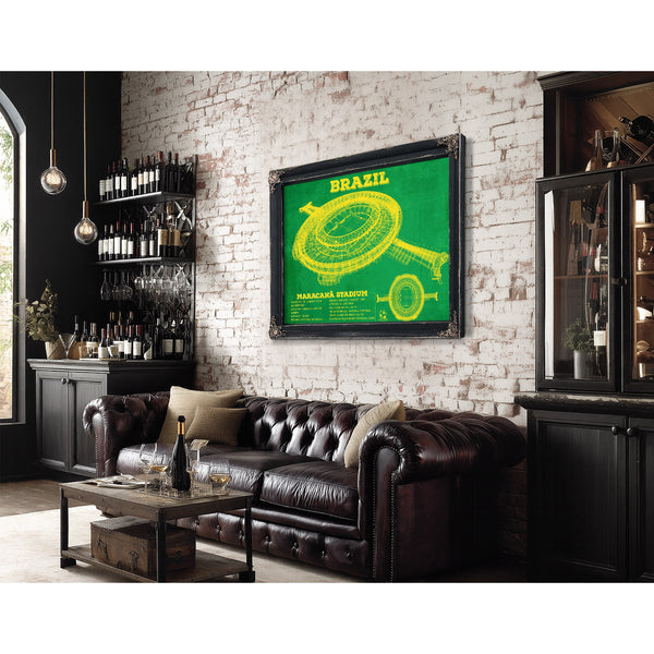 Brazil National Football Team Vintage MaracanÃ£ Stadium Soccer Print