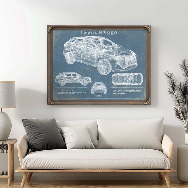 Lexus Rx350 Vintage Blueprint Auto Print