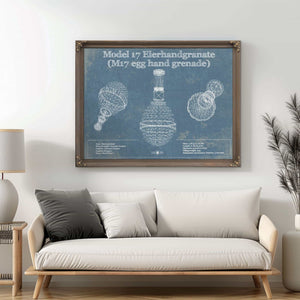 M 17 Grenade Blueprint Vintage Gun Print