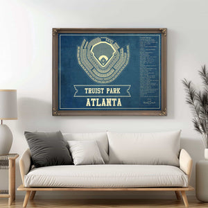 Turner Field - Atlanta Braves (MLB) Team Color Vintage Baseball Print
