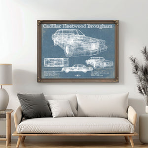 Cadillac Fleetwood Brougham Blueprint Vintage Auto Print