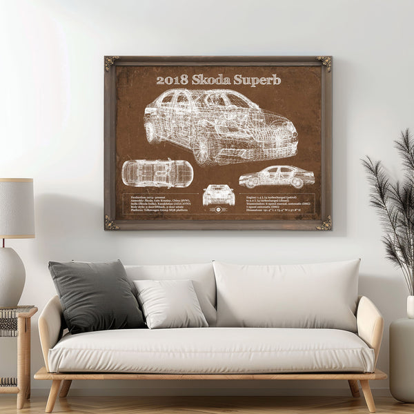 2018 Skoda Superb Vintage Blueprint Auto Print
