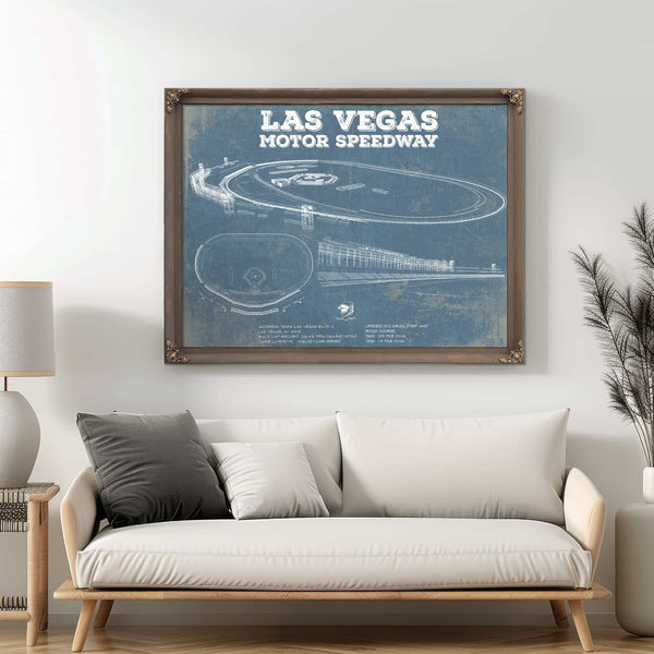 Las Vegas Motor Speedway Blueprint NASCAR Race Track Print