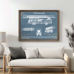1950 Fire Truck Vintage Blueprint Auto Print