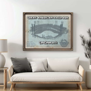 Cincinnati Reds Great American Ballpark Seating Chart - Vintage Baseball Fan Print