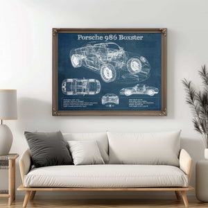 Porsche Boxster (Type 986) Blueprint Vintage Auto Print