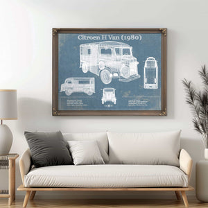 Citroen H Van (1980) Car Blueprint Vintage Auto Print