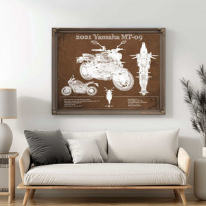 2021 Yamaha Mt 09 Vintage Blueprint Auto Print