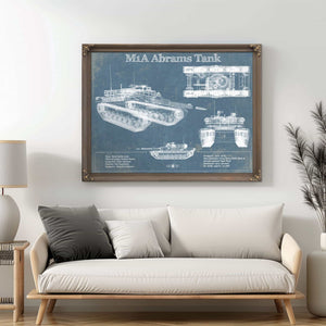 M1A Abrams Tank Vintage Blueprint Print