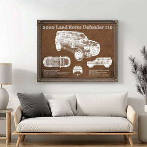 2020 Land Rover Defender 110 Vintage Blueprint Auto Print