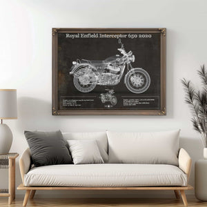 Royal Enfield Interceptor 650 2020 Blueprint Motorcycle Patent Print