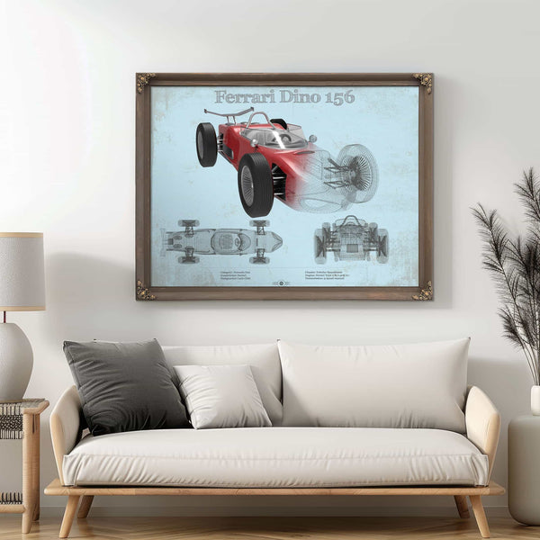 Ferrari Dino 156 F1 Original Blueprint Art
