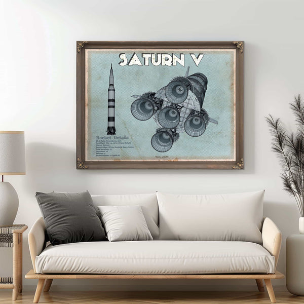 Saturn V NASA Aviation Blueprint Print