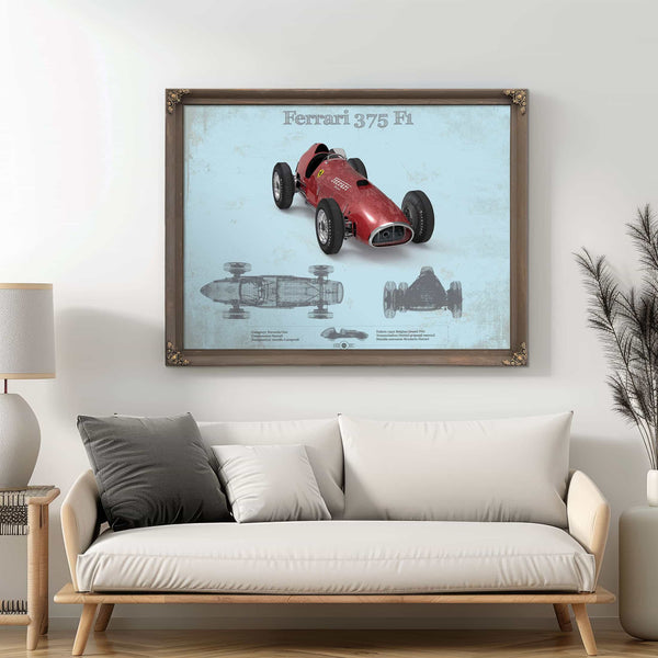 Ferrari 375 Formula One Blueprint Vintage Auto Print