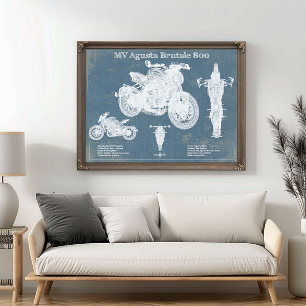 Mv Agusta Brutale 800 Blueprint Motorcycle Patent Print