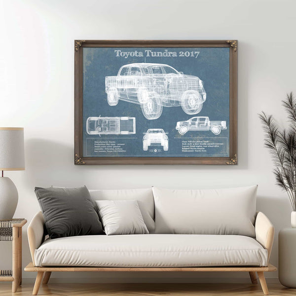 Toyota Tundra 2017 Vintage Blueprint Auto Print
