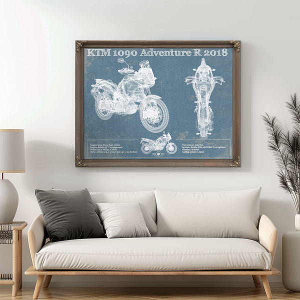 KTM 1090 Adventure R 2018 Blueprint Motorcycle Patent Print
