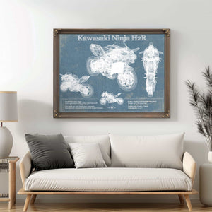 Kawasaki H2R Ninja Blueprint Motorcycle Patent Print