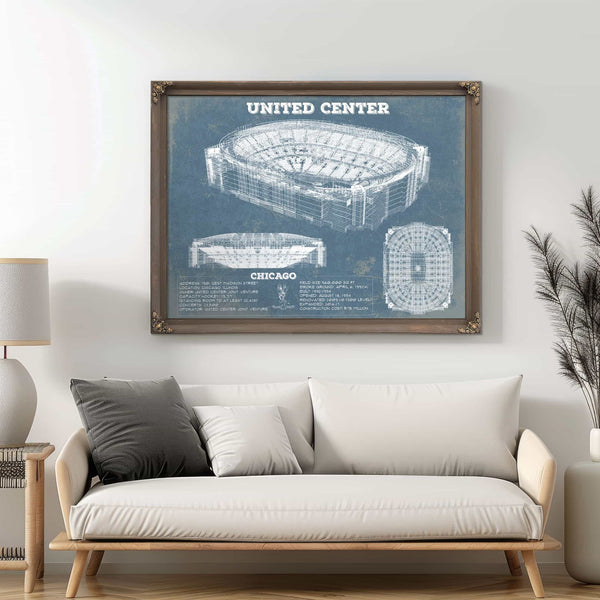 United Center - Chicago Blackhawks Vintage Hockey Print
