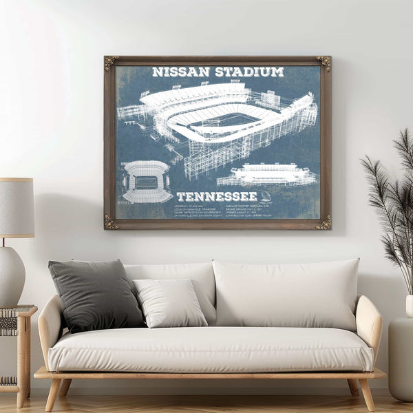 Tennessee Titans Nissan Stadium - Vintage Football Print 4