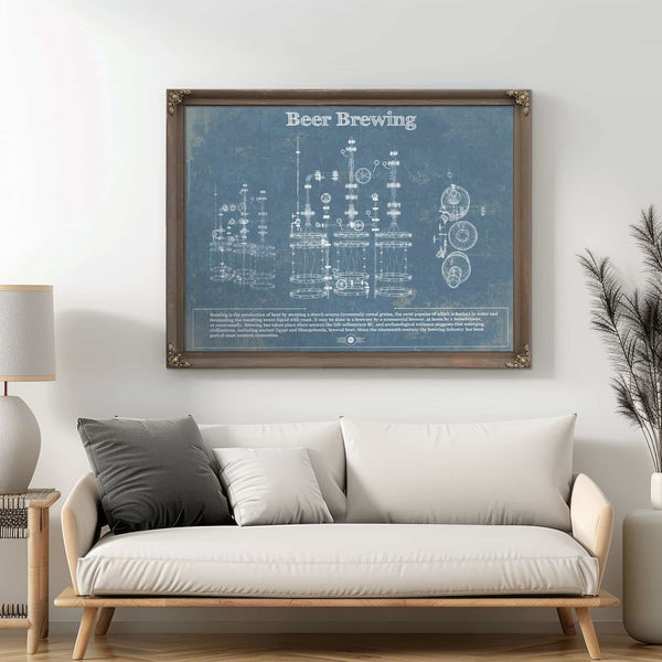 Beer Brewing Blueprint Original Wall Art