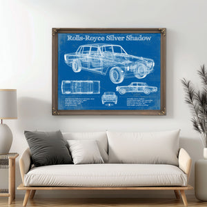 Rolls Royce Silver Shadow Vintage Blueprint Auto Print