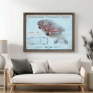 Oldsmobile Toronado (1966) Car Original Blueprint Art