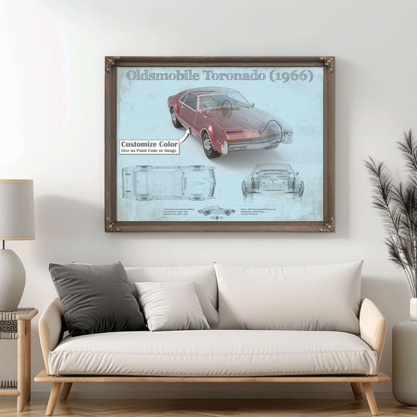 Oldsmobile Toronado (1966) Car Original Blueprint Art