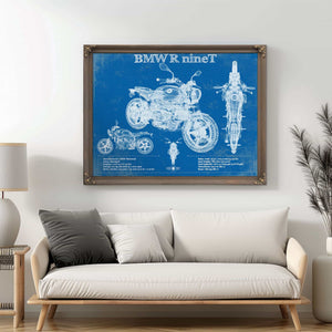 BMW R nine T Blueprint Vintage Motorcycle Print