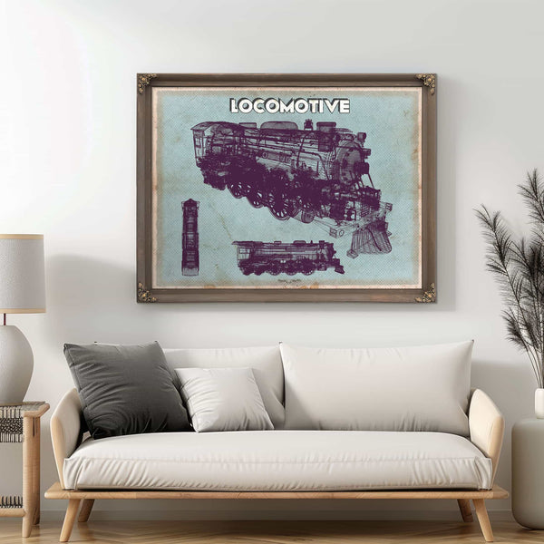 Locomotive Vintage Train Print