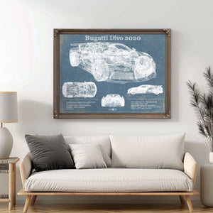 Bugatti Divo 2020 Vintage Sports Car Print
