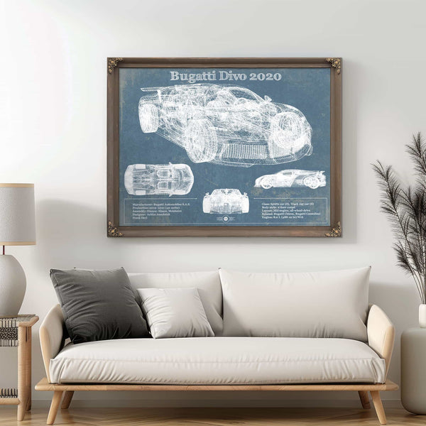 Bugatti Divo 2020 Vintage Sports Car Print