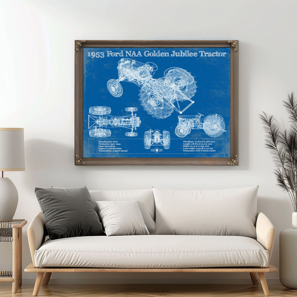 1953 Ford NAA Golden Jubilee Blueprint Vintage Tractor Patent Print
