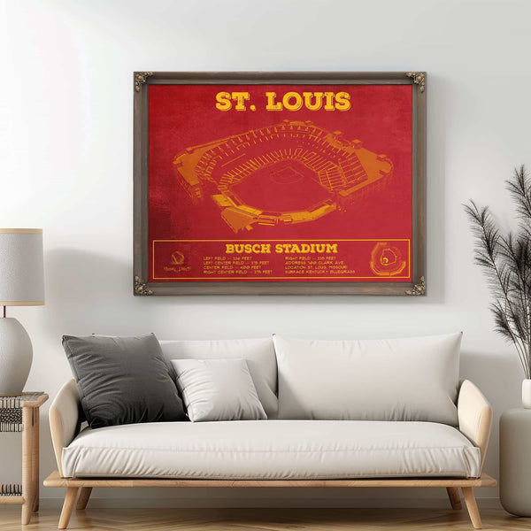 St. Louis Blues - Enterprise Center Vintage Hockey Blueprint NHL Print