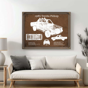 1986 Toyota Hilux Pickup Vintage Blueprint Auto Print