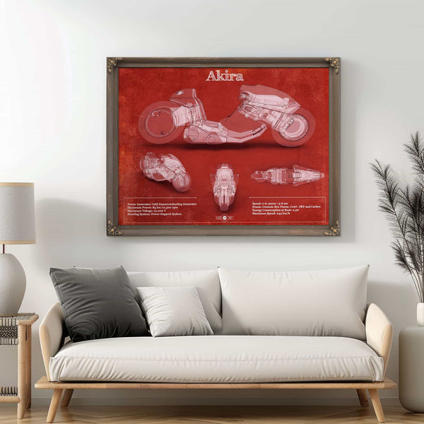 Akira Blueprint Vintage Motorcycle Print