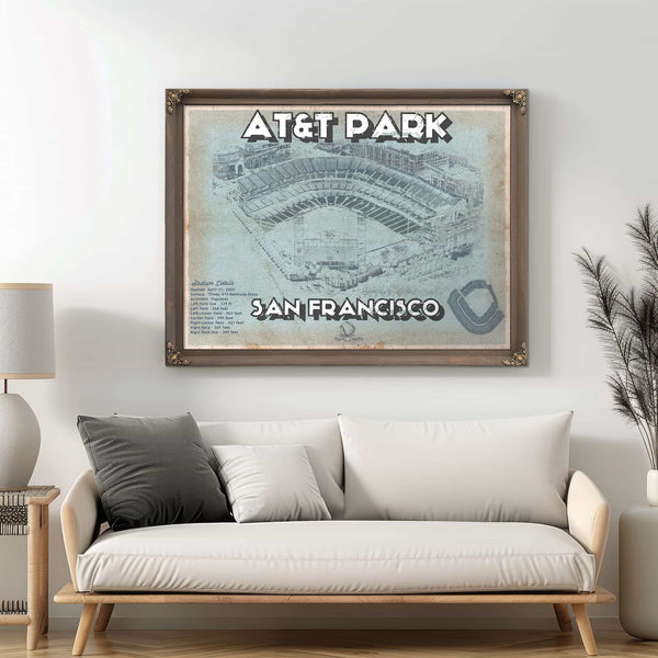 San Francisco Giants - AT&T Park Vintage Baseball Print