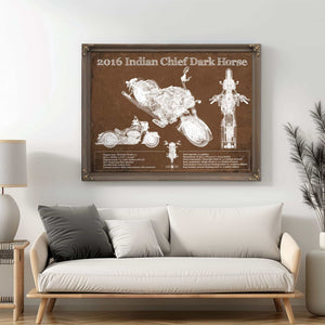 2016-2019 Indian Chief Dark Horse Motorcycle Patent Print