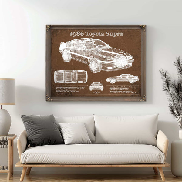 1986 Toyota Supra Vintage Blueprint Auto Print